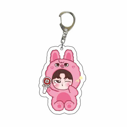 8pcs KPOP Acrylic Keychain Set — Cute Bag Pendants for Fans & Gifts