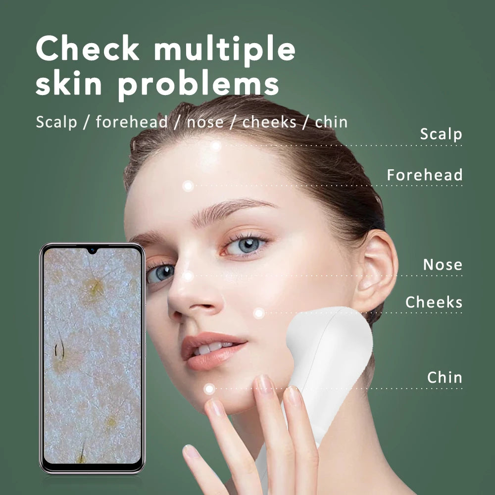 Multifunctional HD Scalp & Skin Analyzer — Hair Follicle Detector with Magnifier for Phone & Tablet