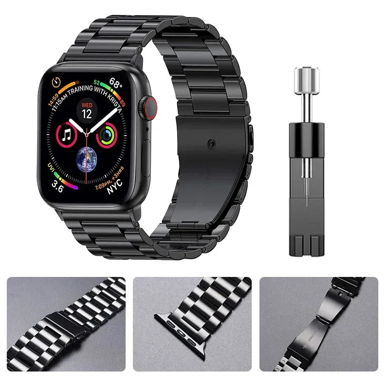 Stainless Steel Strap for Apple Watch – Metal Band Bracelet for 38-49mm, Compatible with iWatch Series 10-4, Ultra 2 & More
