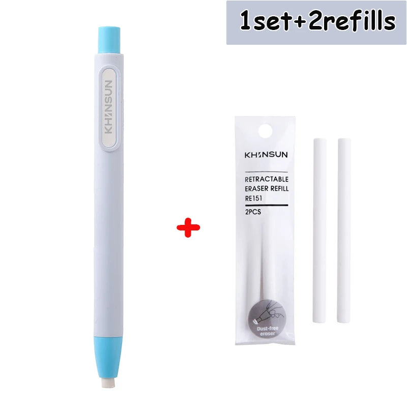 Retractable Pencil Eraser — Rubber Eraser for Writing Correction, School & Office Supplies