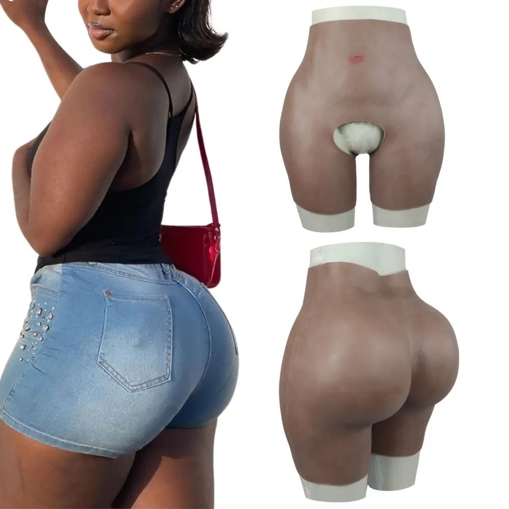 YUERUGOU Silicone Butt Hip Enhancer Pants – Women’s Open Crotch Padded Hip Shaper, Artificial Butt Cosplay, Plus Size