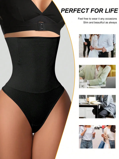 High-Waist Seamless Shaping Thongs - Women’s Tummy Control Underwear with Butt-Lifting and Belly-Smoothing Fit