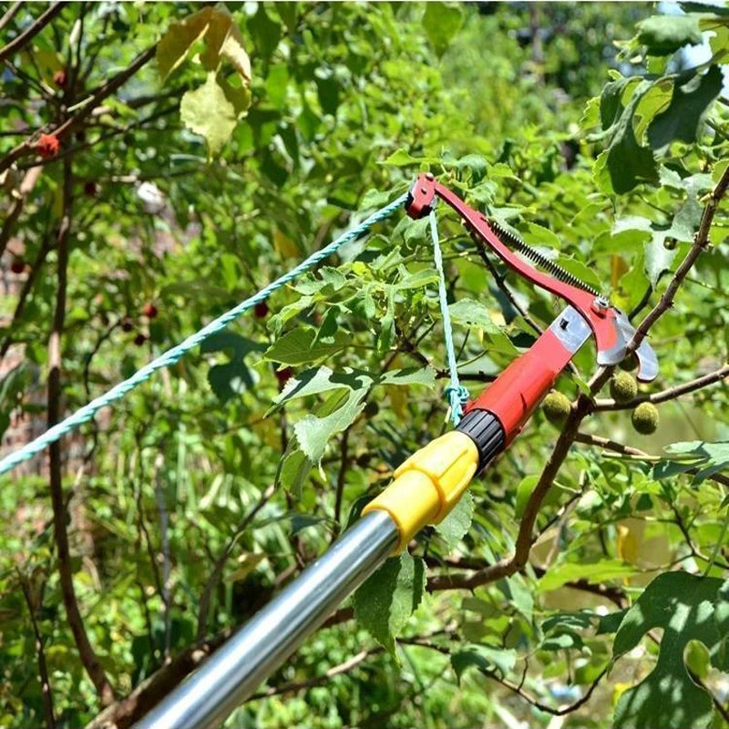 High-Altitude Extension Lopper Branch Scissors - Extendable Fruit Tree Pruning Saw Cutter Garden Trimmer Tool with Rope