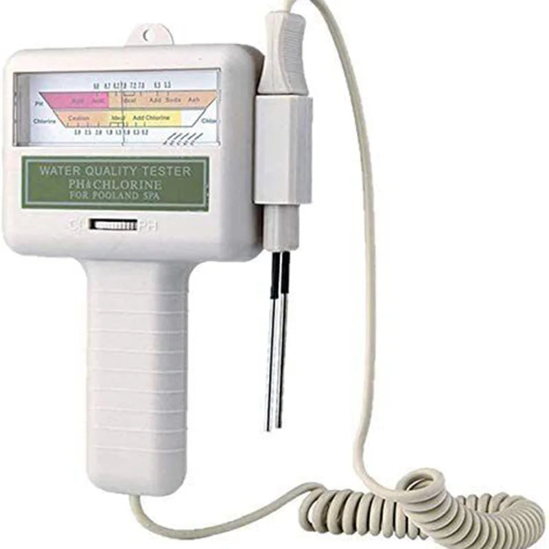 2 in 1 PH & Chlorine Meter - Water Quality Tester for Pool and Aquarium, CL2 Measuring Device