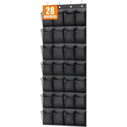 Over The Door Shoe Organizer - 12/14/24/28/35/40 Pocket Large Mesh Hanging Rack for Closet Shoe Storage