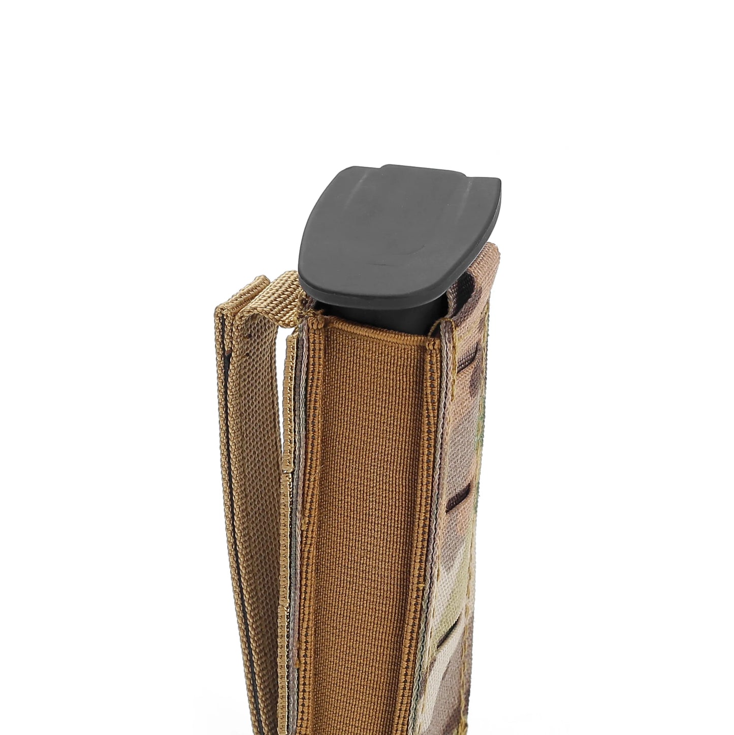 Laser Cut MOLLE 9mm Magazine Pouch – Single Mag Bag for Glock 17, M9 – Includes Flashlight Pouch & Knife Holster – Hunting Gear