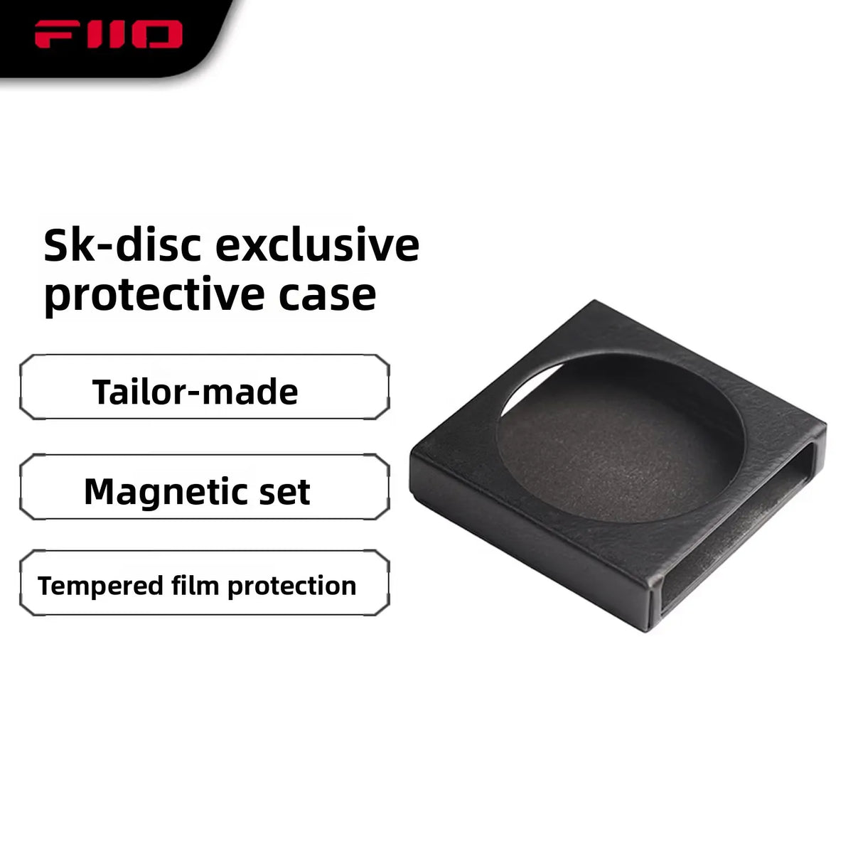 FiiO SK-DISC Magnetic Protective Case - PU Leather Cover for Snowsky DISC MP3 Music Player, Black/Red/Green