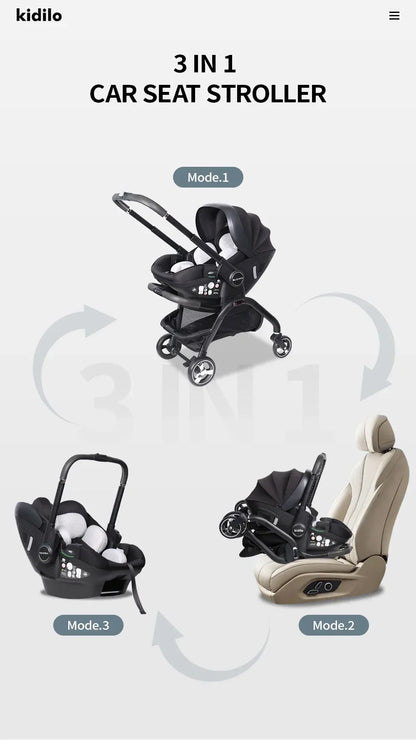 Multi-Functional Newborn Baby Stroller — Portable 4-in-1 Sleeping Basket, Safety Seat & Travel Cart