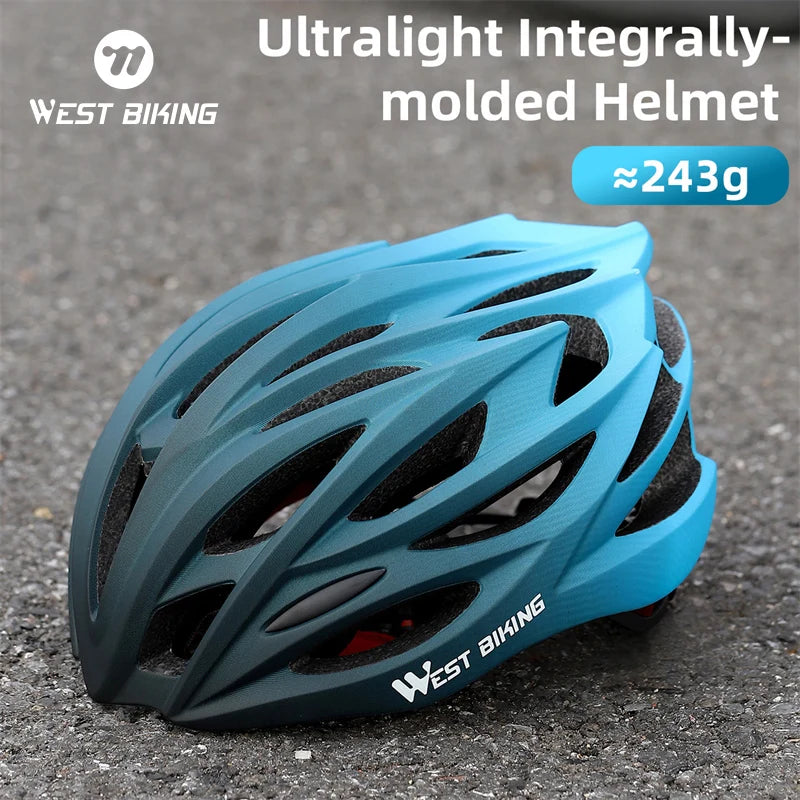 WEST BIKING Ultralight Cycling Helmet - Integrally Molded MTB & Road Bike Racing Helmet for Men & Women, Bicycle Safety Cap