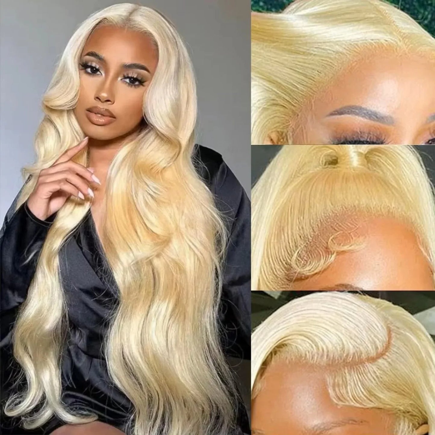 613 Blonde Body Wave Wig – Pre-Plucked 16-36 Inch 100% Human Hair, 13x4 13x6 HD Lace Frontal Wig, 180% 200% Density