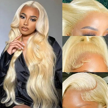 613 Blonde Body Wave Wig – Pre-Plucked 16-36 Inch 100% Human Hair, 13x4 13x6 HD Lace Frontal Wig, 180% 200% Density
