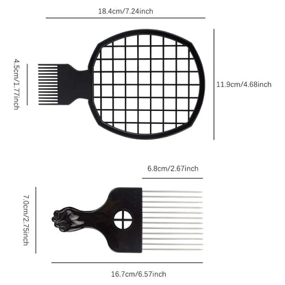 Men's Barber Hair Braider Set – Twist Sponge Gloves & Fork Comb for African Hair Styling & Salon Tools