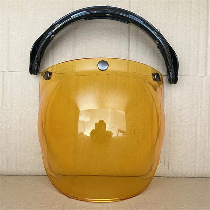 Open Face 3/4 Motorcycle Helmet Visor — Flip-Up Bubble PC Lens Windshield Shield for Casco Moto