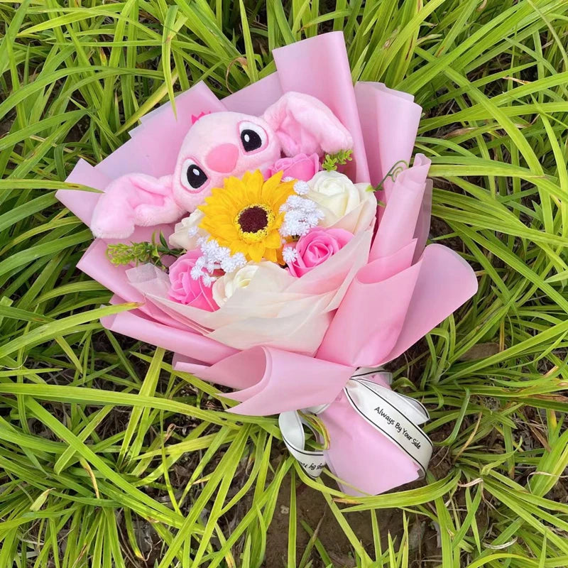 Disney Stitch Plush Bouquet – Super Soft Stuffed Doll Gift for Christmas, Birthday, Valentine & Graduation