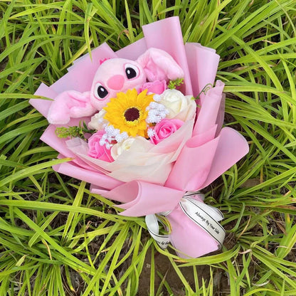 Disney Stitch Plush Bouquet – Super Soft Stuffed Doll Gift for Christmas, Birthday, Valentine & Graduation