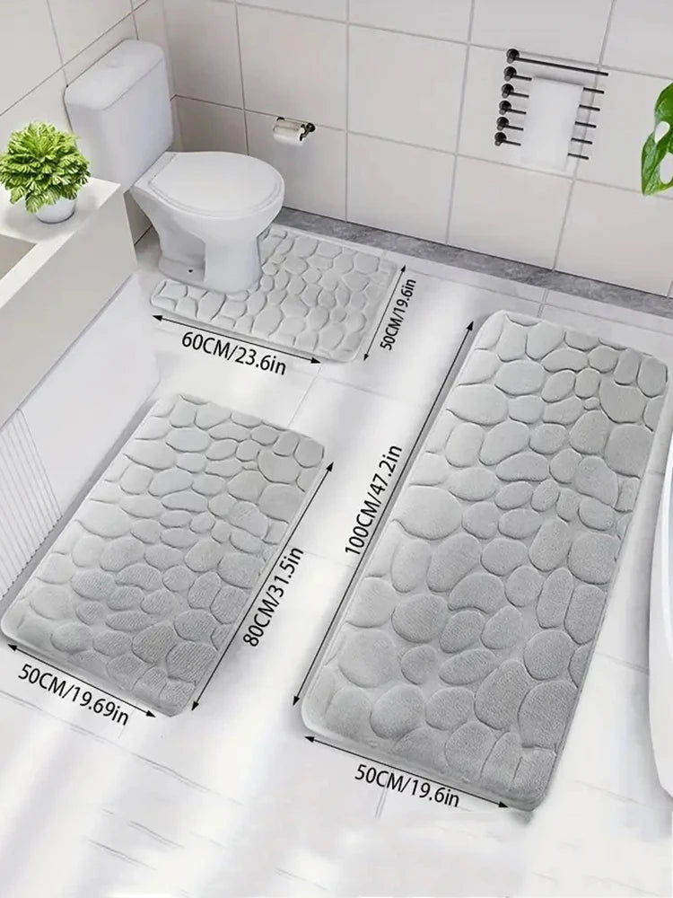 Super Absorbent Bath Mat - Slip-Resistant Anti-Slip Bathroom Rug for Bathtub, Toilet, and Entrance