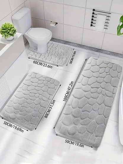Super Absorbent Bath Mat - Slip-Resistant Anti-Slip Bathroom Rug for Bathtub, Toilet, and Entrance