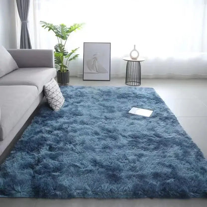 VIKAMA Silk Wool Tie-Dye Rug – Non-Slip Washable Carpet for Kids Room, Living Room & Bedroom