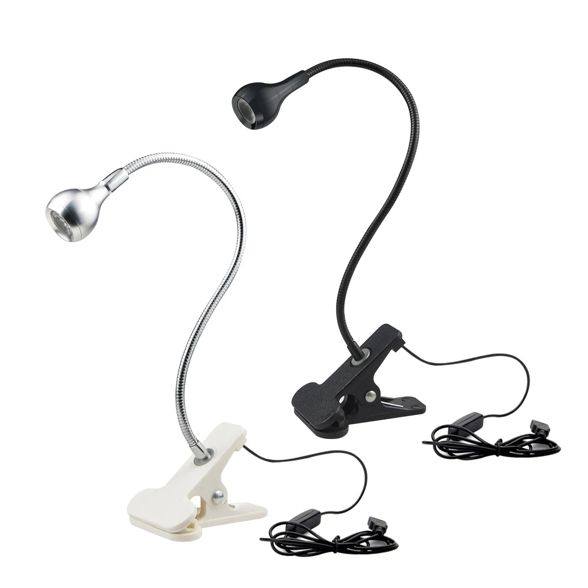 Flexible USB Table Lamp with Clip - Bedside Reading Light and Book Lamp for Bedroom Decor