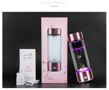 SPE/PEM Portable Hydrogen Water Generator – Alkaline Ionizer Bottle for Pure H2 Rich Electrolyzed Drinking Water