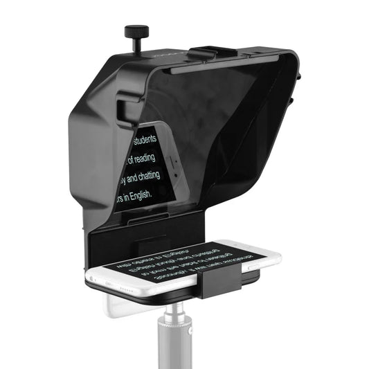 Andoer Portable Smartphone Teleprompter – with Phone Holder & Remote Control for Video Recording, Live Streaming, Interviews