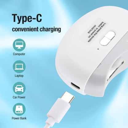 Rechargeable Electric Nail Clipper & Trimmer for Baby and Adult - Grinding, Polishing, and Automatic Manicure with LED Light