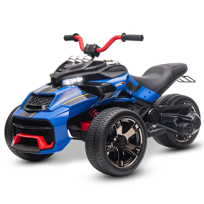 12V Kids 3-Wheel ATV Ride-On Toy – Battery-Powered Electric Vehicle with Lights & Music for Ages 3-8