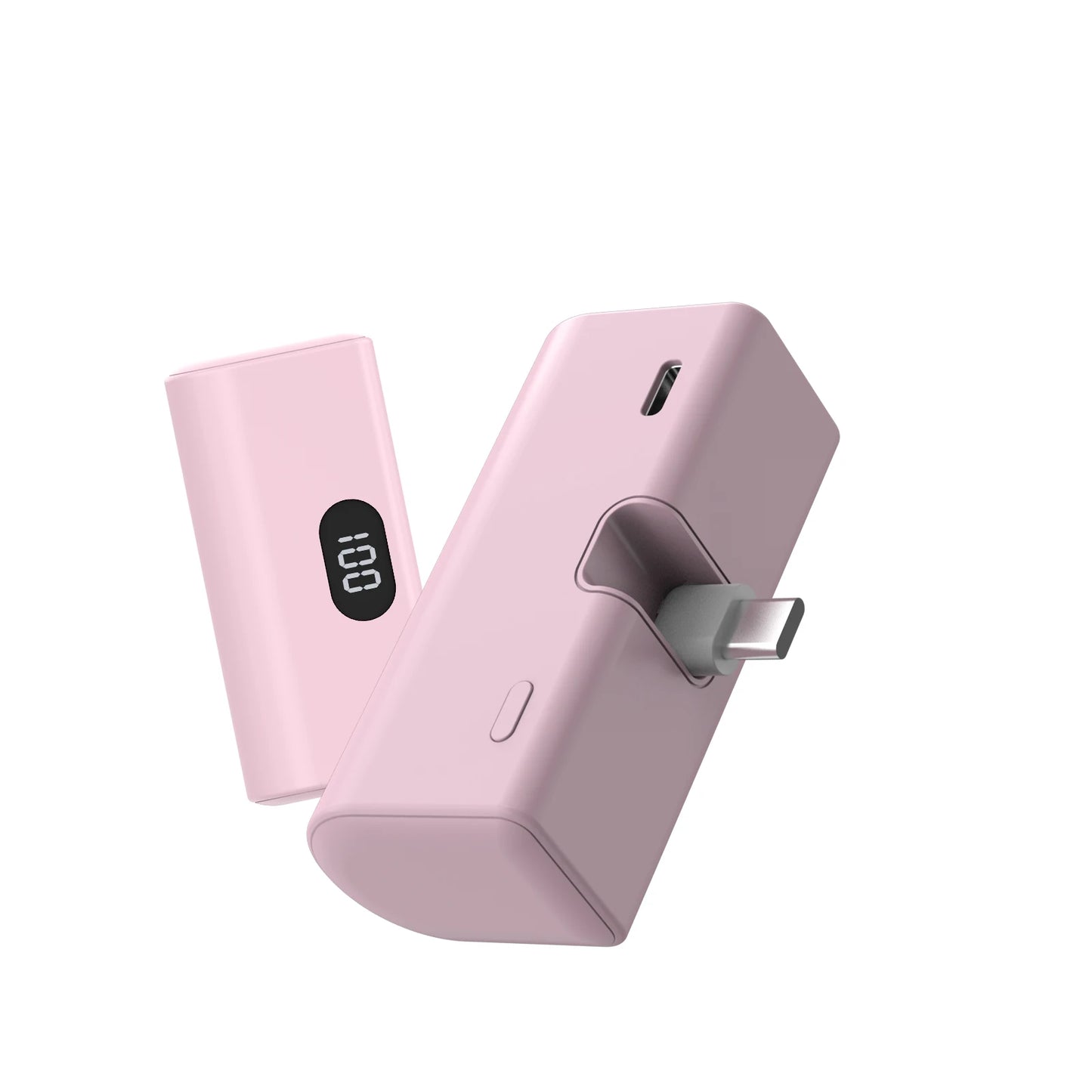 5000mAh Portable Power Bank - Lightweight Built-In Foldable Type-C Charger for All USB-C Devices