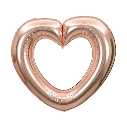 40-Inch Large Hollow Heart-Shaped Aluminum Foil Balloon – Wedding, Valentine’s Day & Birthday Party Decoration