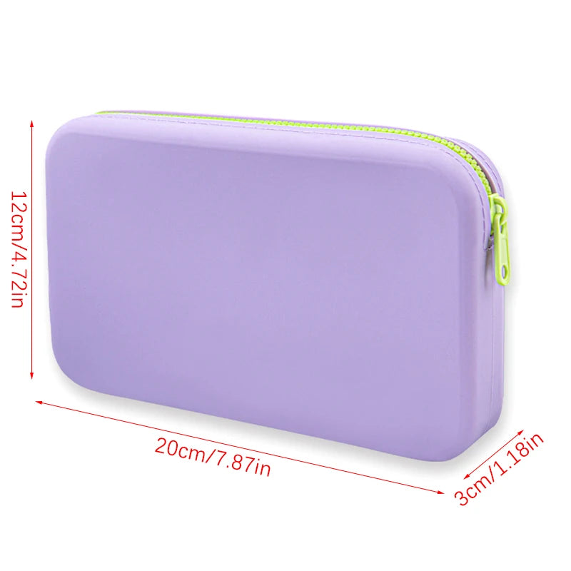 Large Capacity Square Silicone Cosmetic Storage Bag: Portable Travel Makeup Brush Holder - Waterproof Organizer for Beauty Essentials