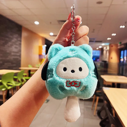 Sanrio Plush Doll Keychain Set – Melody, Cinnamoroll & Pochacco Cute Bag Pendant Gifts for Kids