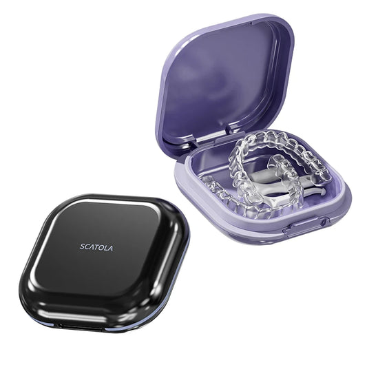 Portable Braces and Mouth Guard Case – Slim Night Denture Holder with Lid for Teeth Aligners and Orthodontic Supplies
