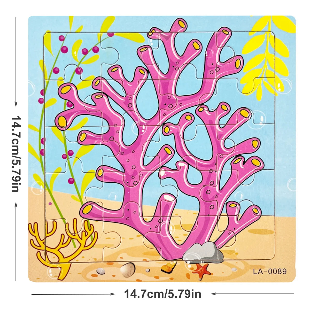 14.7cm Wooden Jigsaw Puzzle – Transportation & Marine Animal Educational Toy for Kids