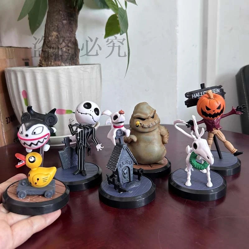 The Nightmare Before Christmas Series Figures — 6pcs Halloween Jack Collection Dolls, Bookshelf Ornaments & Kids Gifts