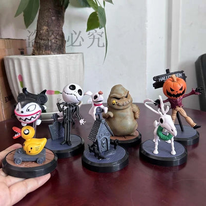 The Nightmare Before Christmas Series Figures — 6pcs Halloween Jack Collection Dolls, Bookshelf Ornaments & Kids Gifts