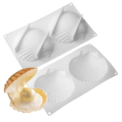 Meibum Marine Theme Silicone Cake Molds – Shell & Pearl Design, Food-Grade Baking & Cake Decorating Tools