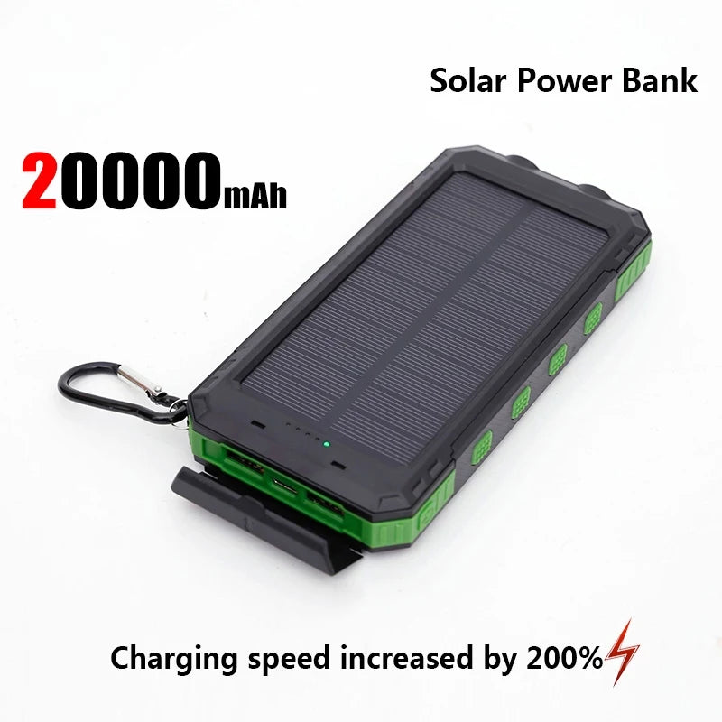 ONEPLUS 50000mAh Solar Power Bank – Portable External Battery Charger with LED Light for iPhone & Samsung