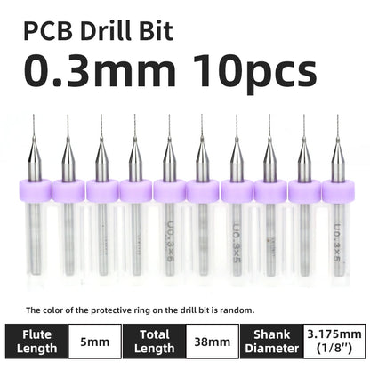 0.1–1.0mm Micro Carbide PCB Drill Bit Set – Tungsten Steel Bits for CNC, Wood & Circuit Board Precision Drilling