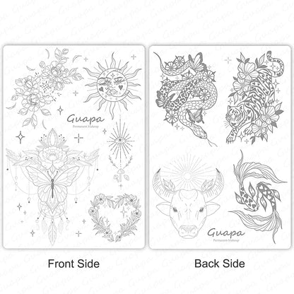 Silicone Practice Skin for Permanent Makeup — Double-Sided Latex Sheet with Brows Design for Hair Stroke Training