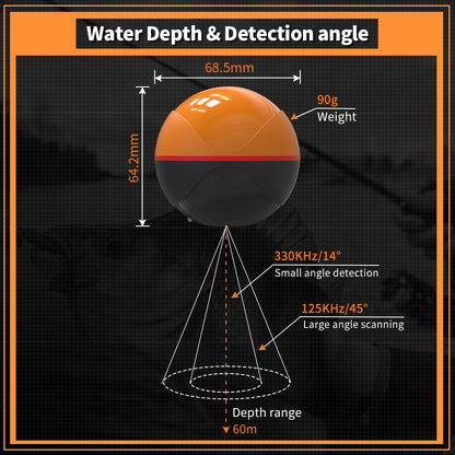 Erchang F68 WIFI Fish Finder – 100M Wireless Echo Sounder for Lake & Sea Fishing, Compatible with iOS & Android