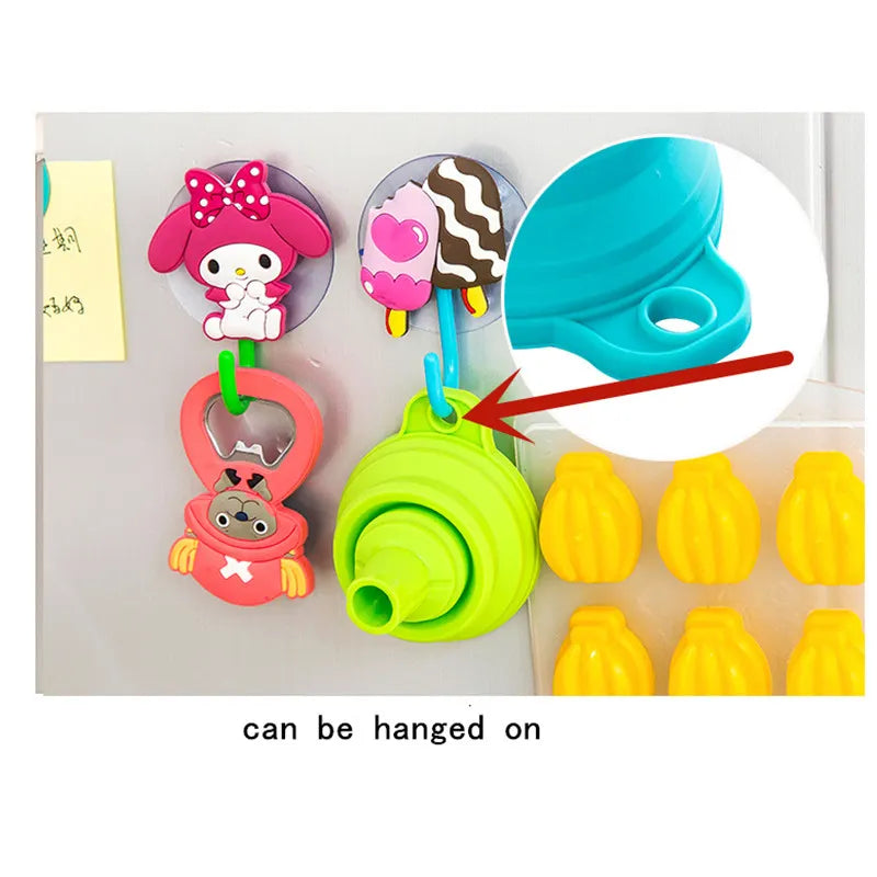 2PCS Silicone Folding Telescopic Funnel - Creative Household Liquid Dispensing Mini Kitchen Tools with Long Neck