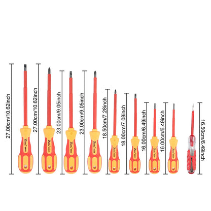Magnetic Insulated Screwdriver Set – Phillips & Slotted Bits, Multifunctional Hand Tools for Electricians