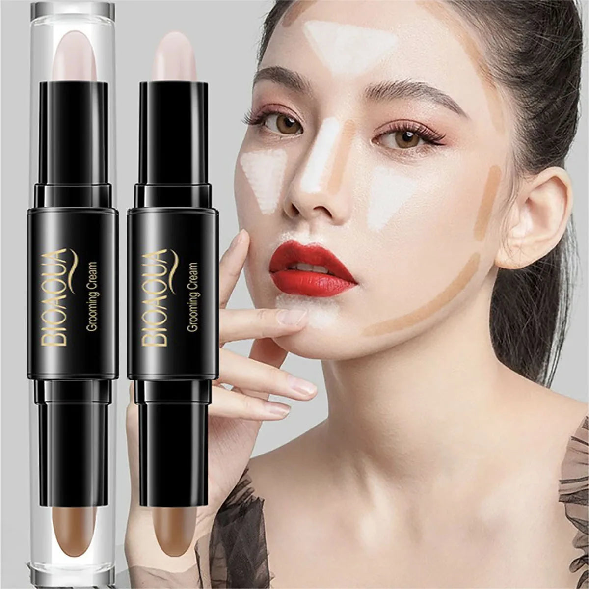 Professional Makeup Base Foundation Cream – Full-Coverage Concealer & Contouring Bronzer for Women