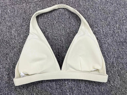 WANAYOU Women’s Deep V Yoga Bra — Halter Sports Crop Top | Padded Open-Back Gym & Fitness Workout Top