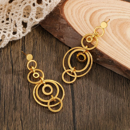 Geometric Gold Hollow Hoop Earrings for Women – Fashion Minimalist Jewelry