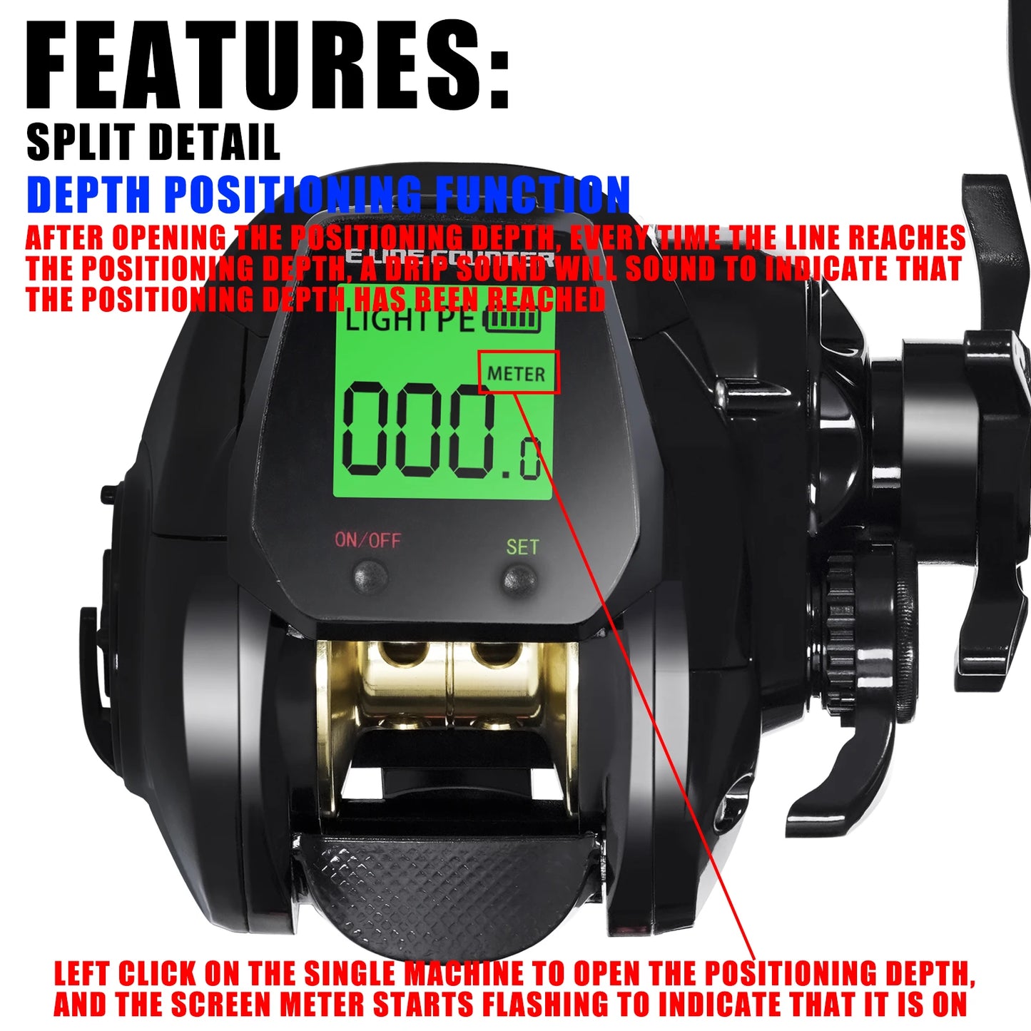 SAMOLLA Electronic Baitcasting Fishing Reel - Big LED Screen, High Speed 7.2:1, 10kg Saltwater Waterproof Cast Drum Wheel for Precision Casting