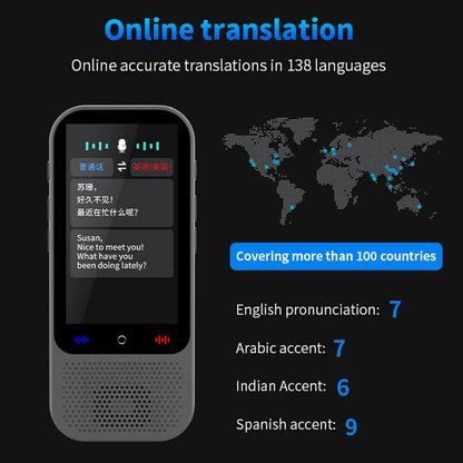 S80 Pro Portable Language Translator – 138 Languages, Voice Translation & 16 Offline Modes with ChatGPT Function