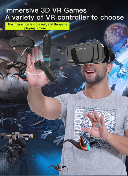 Shinecon 3D VR Glasses – Virtual Reality Headset with Controller for Smartphone Gaming