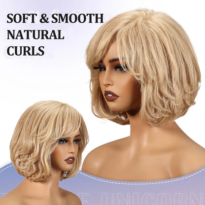 100% Remy Human Hair Transparent Lace Frontal Wig – Short Wavy Ash Brown Ombre Pixie Cut for White Women