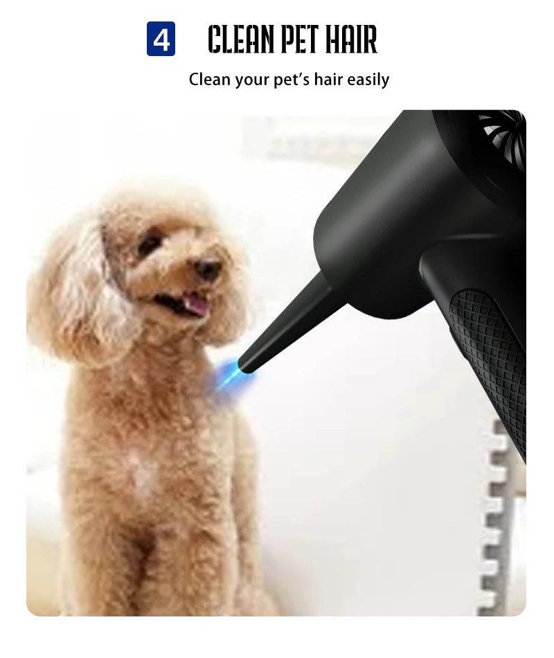 Portable Air Duster for Computer Cleaning – 51000RPM Cordless Compressed Air Blower with LED Light for PC & Keyboard Cleaning
